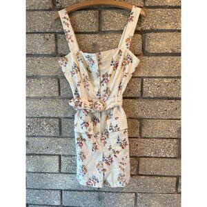 House Of Harlow 1960 Floral Print Belted Mini Dress With Pockets US 4 EU 34 CA 4